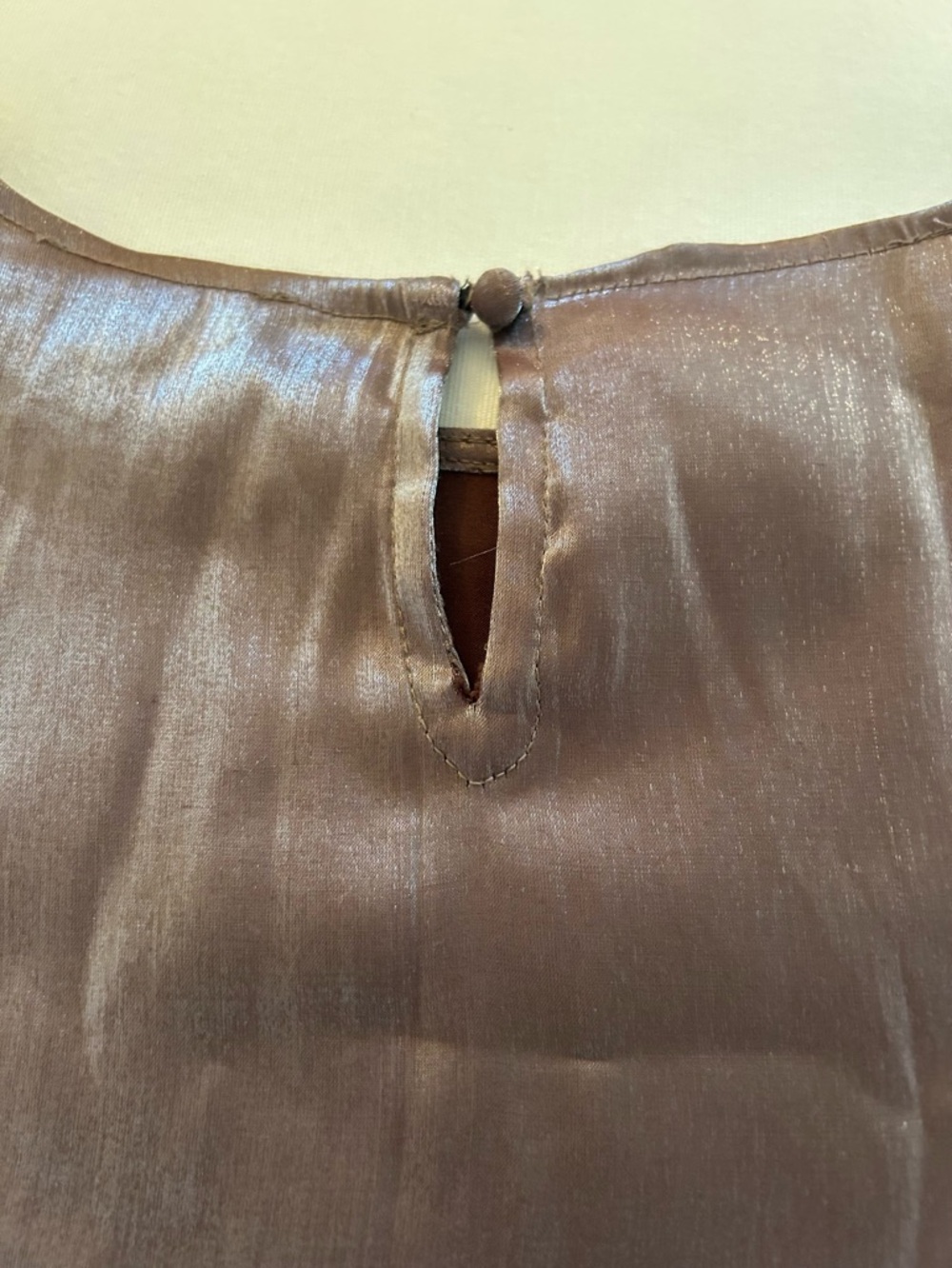Prelude Satin-Look Blouse with Rhinestone Trim SMALL MINT! - Picture 6 of 6